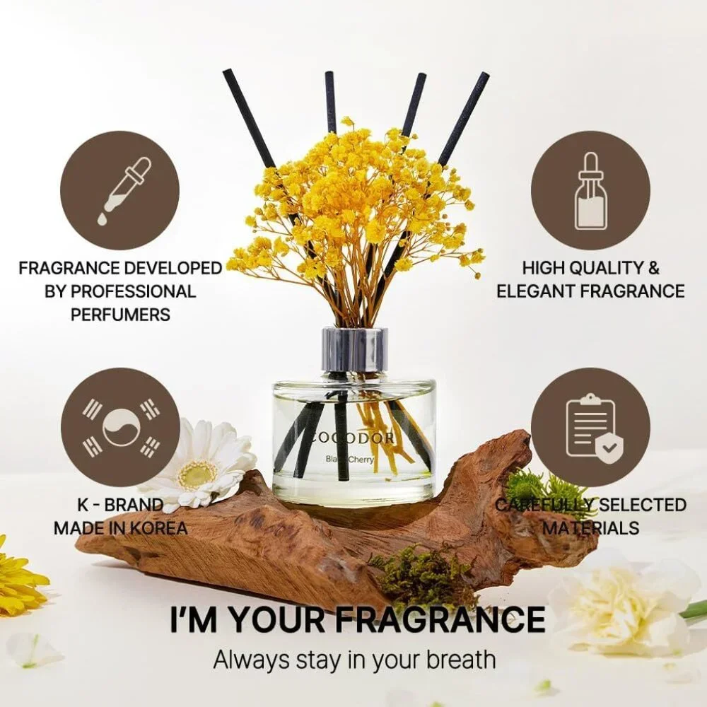 New Preserved Flower Reed Diffuser/Freesia&Pear/6.7oz/1Pack / Home Fragrance Sce